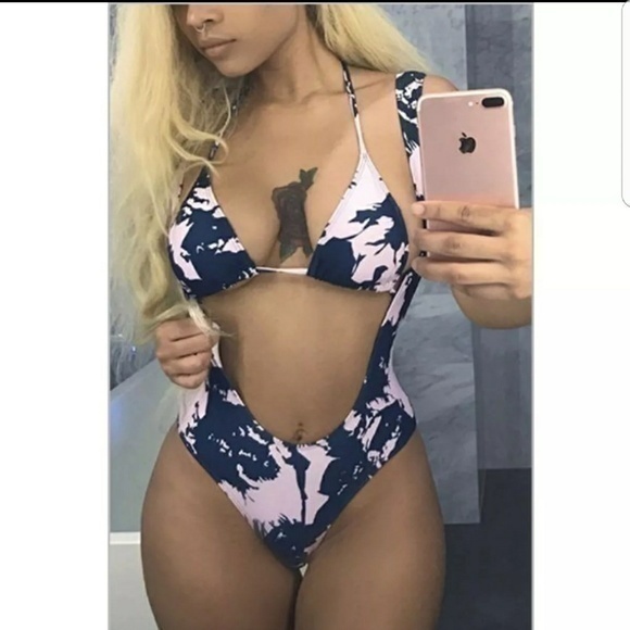 Two Piece Ruched Thong Swimsuit - Picture 1 of 4